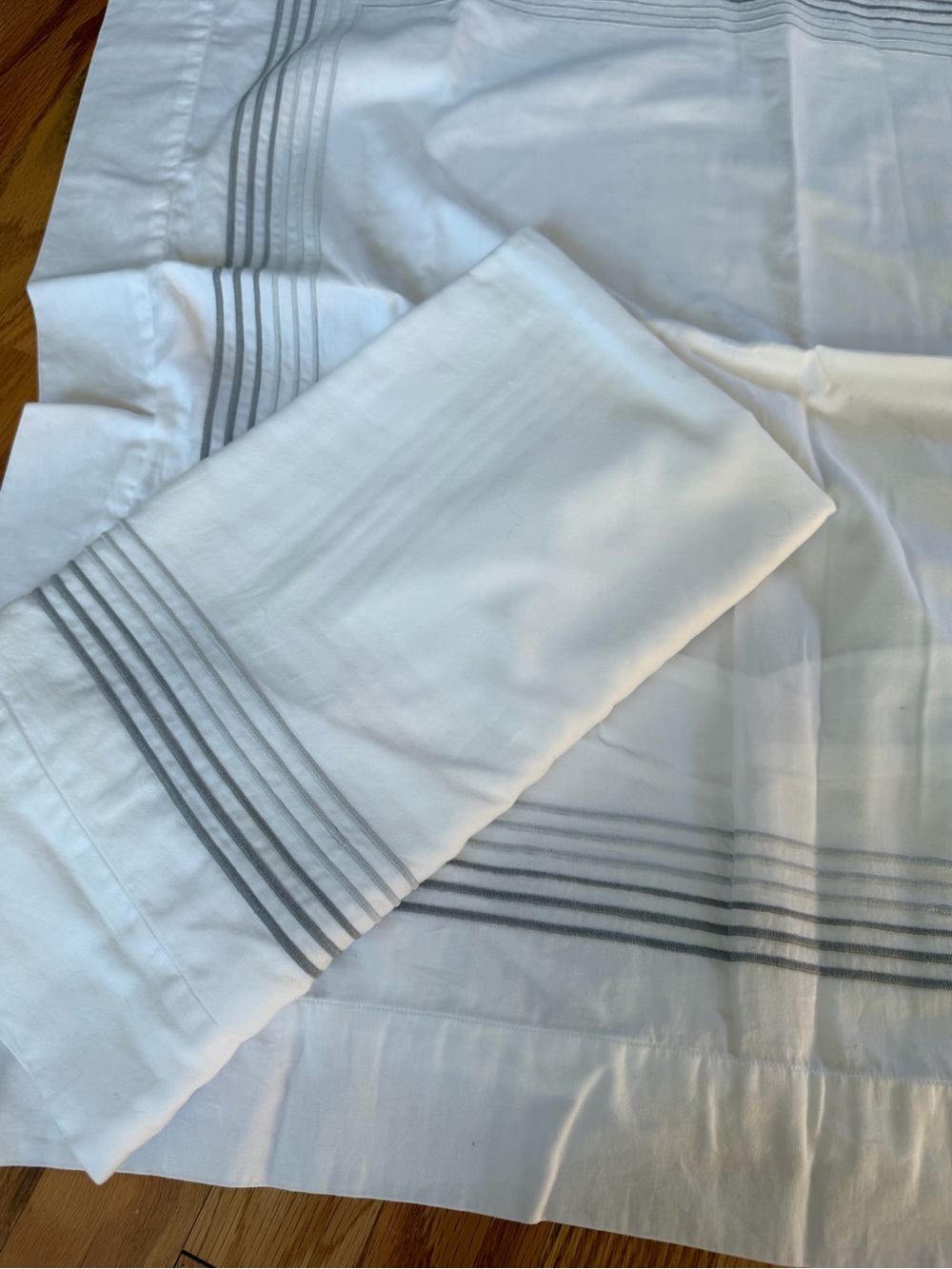 DEA made in Italy Euro Shams, set of 2 gray embroidered euro